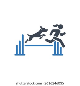 Dog Agility Training Icon On White Background