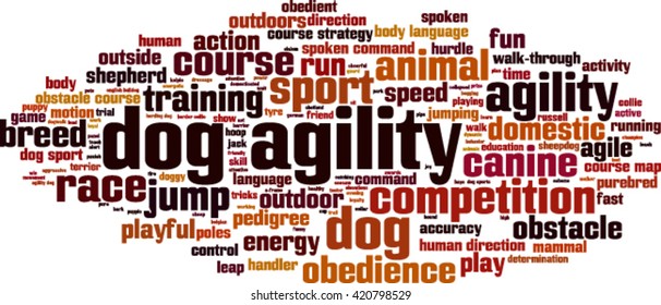 Dog Agility Word Cloud Concept. Vector Illustration