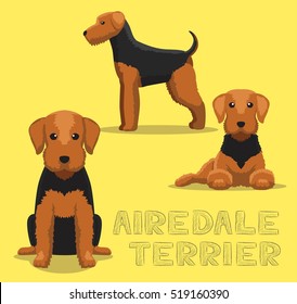 Dog Airedale Terrier Cartoon Vector Illustration
