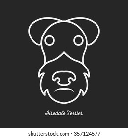 Dog airedale terrier logo