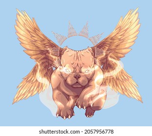 Dog american bully pitbull art