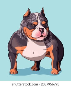 Dog american bully pitbull art