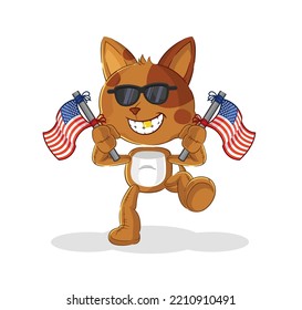 the dog american youth cartoon mascot vector