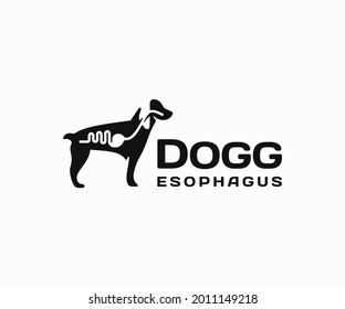 Dog anatomy logo design. Digestive system of the dog vector design. Dogs internal organs logotype