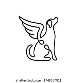 Dog Angel Wings Logo Template