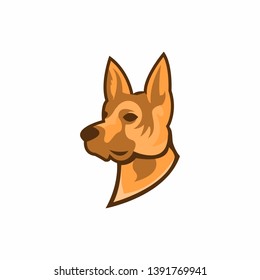 dog angry logo template vector