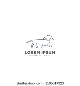 dog animal care Dachshund vector logo template illustration elements graphic design logo concept