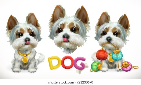 Dog, animal in the Chinese zodiac. Chinese calendar 3d vector icon