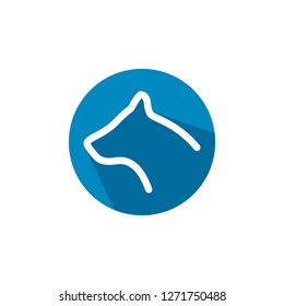 Dog animal flat icon design