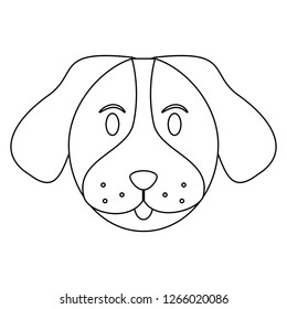 Dog animal head in black and white