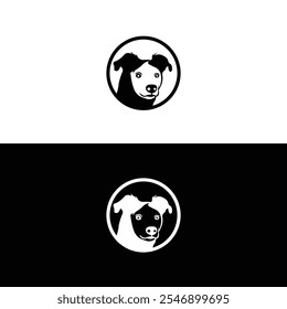 Dog animal head vector logo design