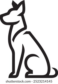 A Dog animal icon style with a white background