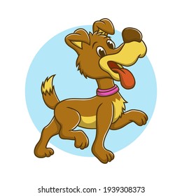 Dog Animal Kids Drawing Cartoon. Puppy and Pet Mascot Vector Illustration. Zoo and Jungle Cute Character
