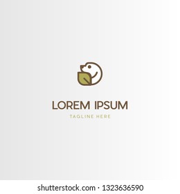Dog Animal Leaf Pet Shop Creative Vector Logo 