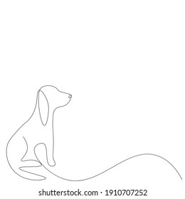 Dibujo de líneas de animales de perro, ilustración vectorial