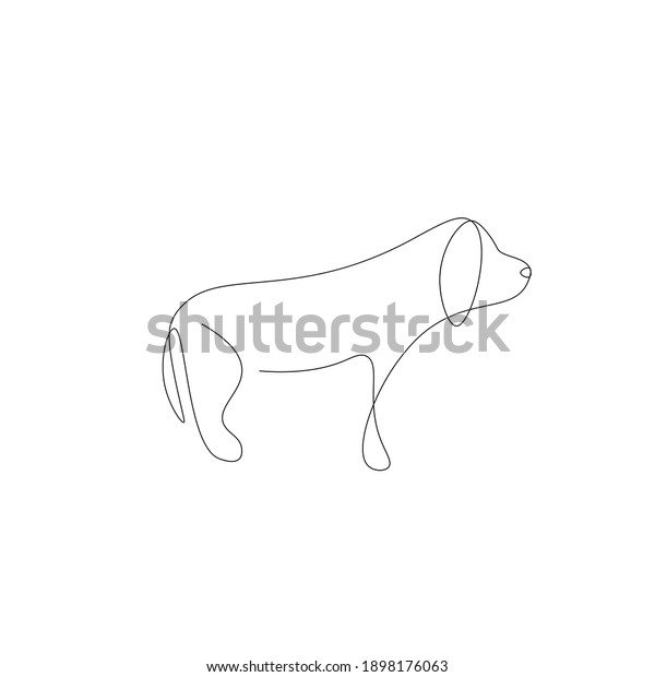 Dog Animal Line Drawing Vector Illustration Stock Vector (Royalty Free ...