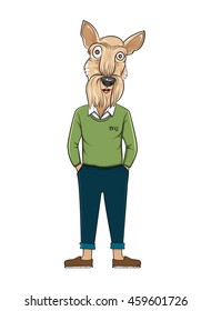 dog animal man head body