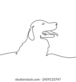 Dog animal one line drawing vector illustration.