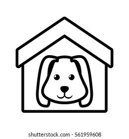 dog animal pet ear long house pet outline vector illustration eps 10