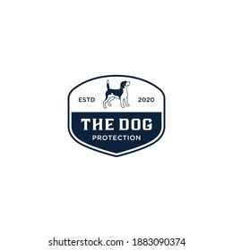 The dog animal Protection badge Logo design