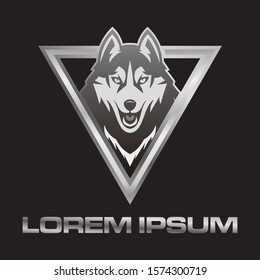 dog animal shield logo icon vector