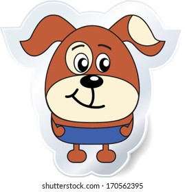 Dog. Animal stickers,cartoon vector illustration