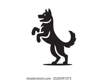 Dog animal vector black logo type
dog Pose vector silhouette illustration black color white background Vector free dog vector set.