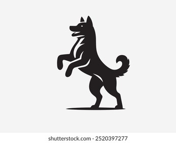 Tipo de logotipo preto do vetor de cachorro
cachorro Pose vetor silhueta ilustração cor preta fundo branco Vetor cão livre vetor conjunto.