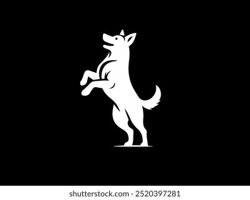 Dog animal vector black logo type
dog Pose vector silhouette illustration black color white background Vector free dog vector set.