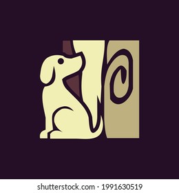 Diseño del logotipo del vector animal del perro