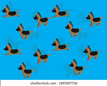 Animación de perro Caricatura de pastores alemanes Ilustración fondo transparente