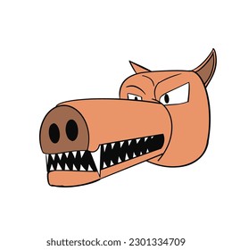 dog animation with sharp and ferocious eyes