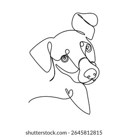 Dog appreciation day dog continuous single line art drawing sketch symbol logo
