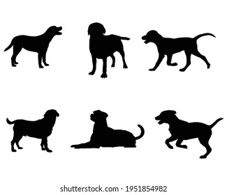 dog art - vector isolated illustration set on white background