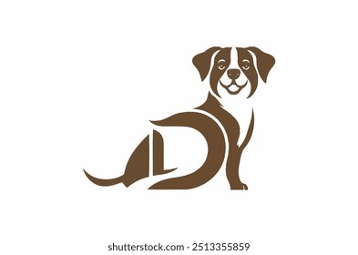 Icono de logotipo de trabajo de arte de perro