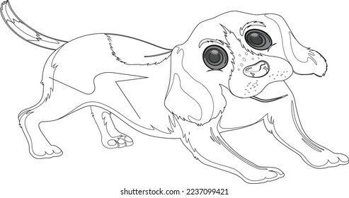 Dog arts illustrator with isolated vector dog.very nice dog sketch. And also drawing color a dog. 