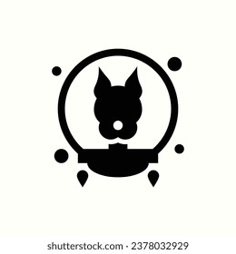 dog, astronaut black icon, isolated icon in light background, perfect for website, blog, logo, graphic design, social media, UI, mobile app