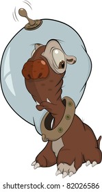 Dog the astronaut. Cartoon
