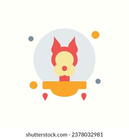 dog, astronaut flat icon, isolated icon in light background, perfect for website, blog, logo, graphic design, social media, UI, mobile app