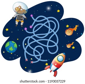 Dog astronaut game template illustration