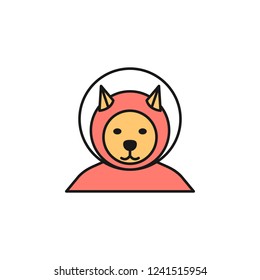 dog astronaut icon. Element of space outline color icon. Thin line icon for website design and development, app development. Premium icon