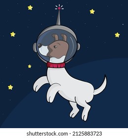 Dog Astronaut in the space