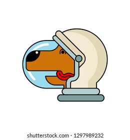 Dog astronaut space. Pet spaceman. puppy cosmonaut costume