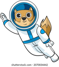 Dog astronout funny mascot vector