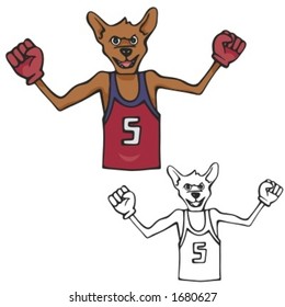 Dog Athlete Mascot. Great for t-shirt designs, school mascot logo and any other design work. Ready for vinyl cutting.