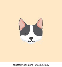 dog avatar photo head cute vector