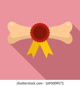 Icono de hueso galardonado de perro. Icono vectorial de galardón de perro para diseño web