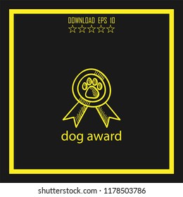 dog award sketch vector icon