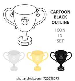 Dog award vector icon in cartoon style for web