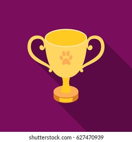 Dog award vector icon in flat style for web